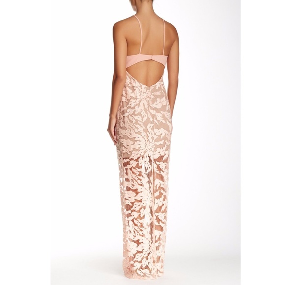 NEW! $418 ABS by Allen Schwartz Embroidered Lace Gown Apricot [SZ Small ]‎ - Picture 6 of 7